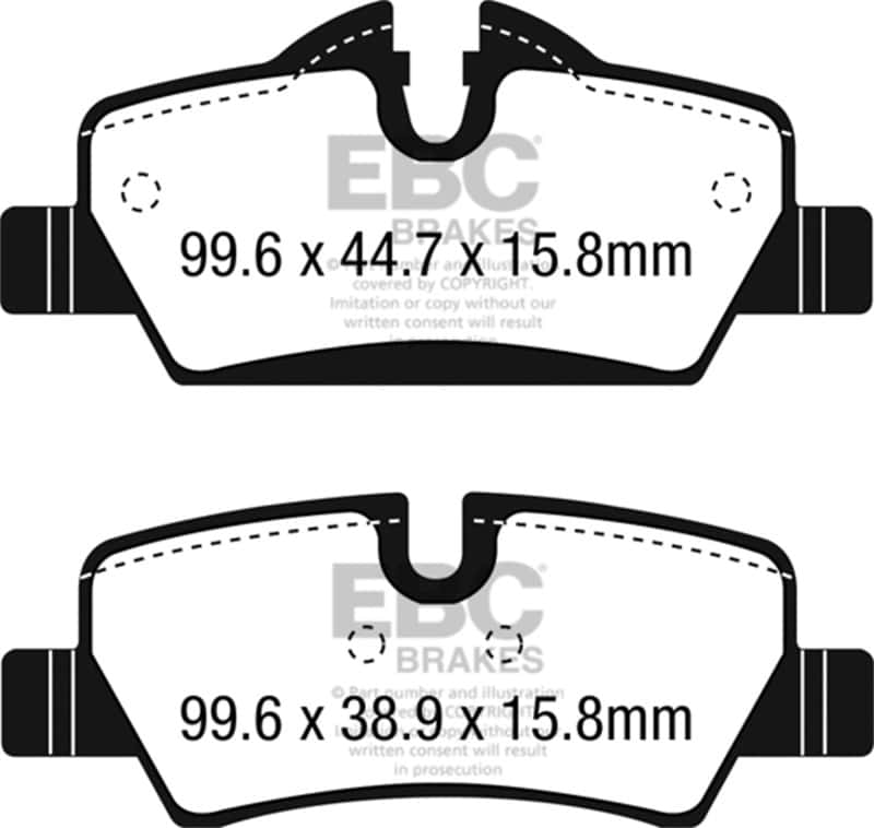 EBC — EBC 14+ Mini Hardtop 1.5 Turbo Cooper Ultimax2 Rear Brake Pads
Disc Brake Pad - view 1