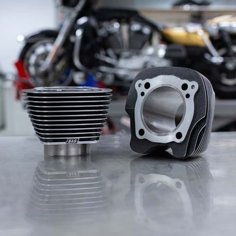 S&S Cycle — S&S Cycle 2017+ M8 Models 4.250in Bore 4.840in Big Bore Cylinder Set - Black Granite w/ Highlight - view 1