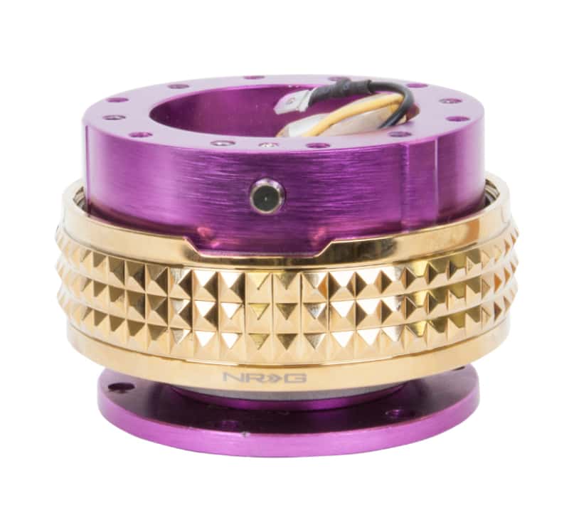 NRG — NRG Quick Release Kit - Pyramid Edition - Purple Body / Chrome Gold Pyramid Ring - view 2