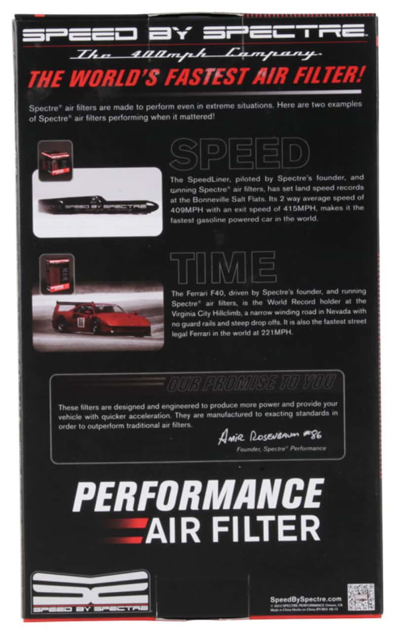 Spectre — Spectre 06-07 Chevy Blazer 4.3L V6 F/I Replacement Panel Air Filter
Spectre Replacement
Air Filter - view 7