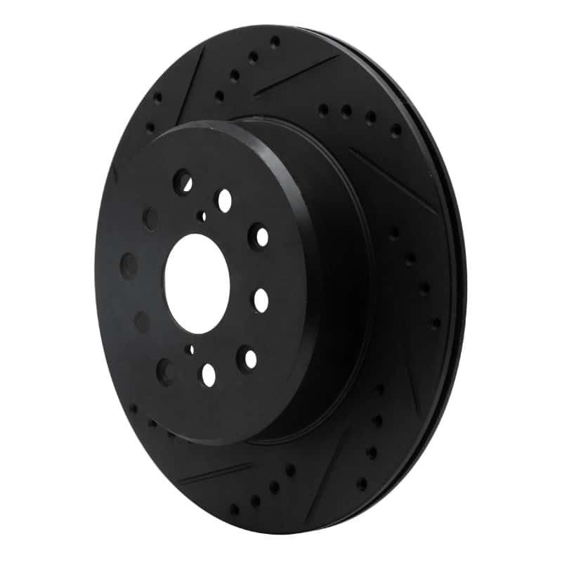 R1 Concepts — R1 93-98 Toyota Supra Rear Left Drilled & Slotted Black Brake Rotor
R1 Brake Rotor Drill - view 2