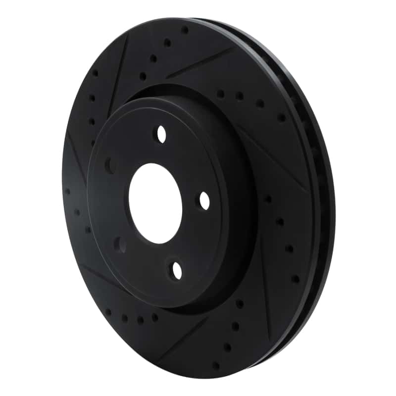 R1 Concepts — R1 05-10 Jeep Commander Front Left Drilled & Slotted Black Brake Rotor
R1 Brake Rotor Drill - view 2