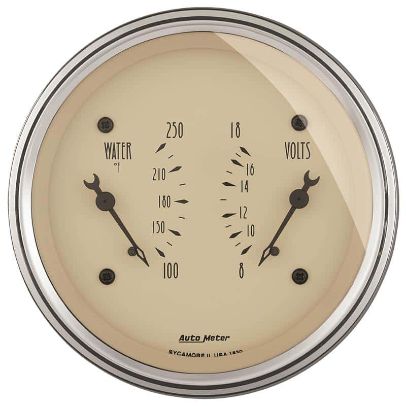AutoMeter — AutoMeter Gauge Dual Wtmp & Volt 3-3/8in. 250 Deg. F & 18V Elec Antique Beige
GA 3.4" WTMP/VOLT AB - view 1