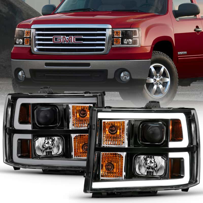 ANZO — ANZO 2007-2013 GMC Sierra 1500 Projector Headlight Plank Style Black w/ Clear Lens Amber
Head Light Set
HdLtSet - view 1