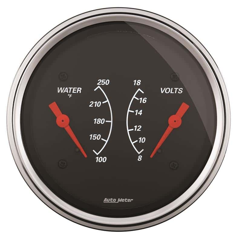 AutoMeter — AutoMeter Gauge Dual Wtmp & Volt 3-3/8in. 250 Deg. F & 18V Elec Designer Black
GA 3.4" WTMP/VOLT DB - view 2
