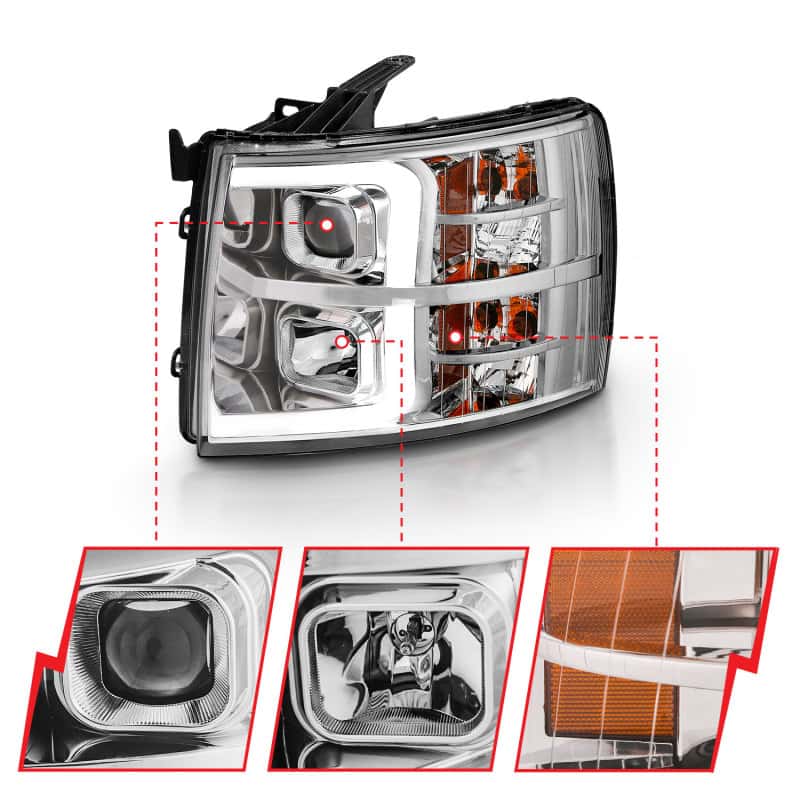 ANZO — ANZO 2007-2013 Chevy Silverado 1500 Projector Plank Style Chrome Amber
Head Light Set
HdLtSet - view 7