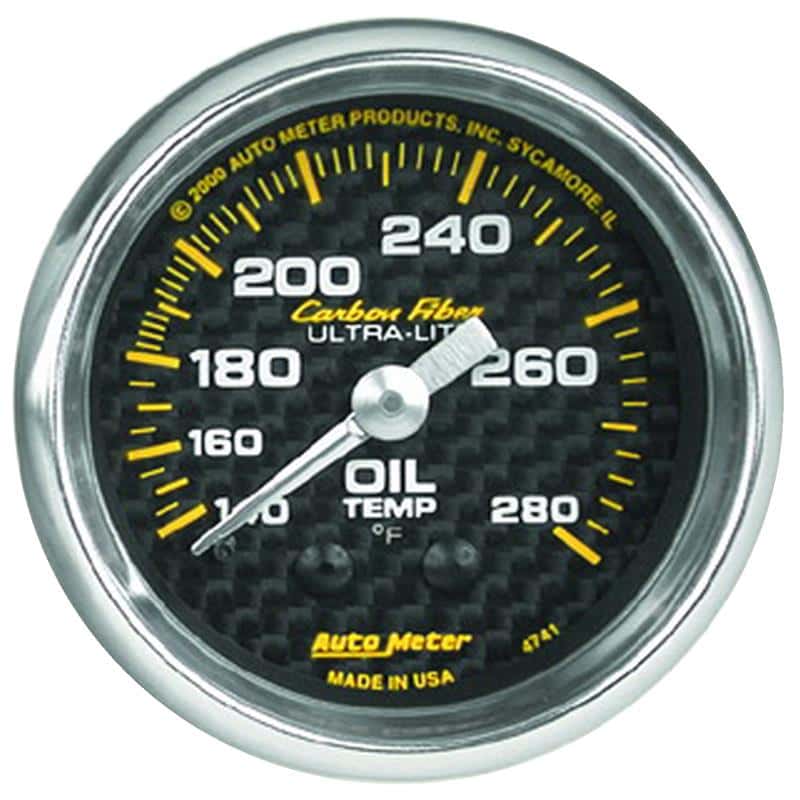 AutoMeter — Autometer Carbon Fiber 52mm 140-280 Deg F Mechanical Oil Temp Gauge
GA 2" OILT 280 M CF - view 1