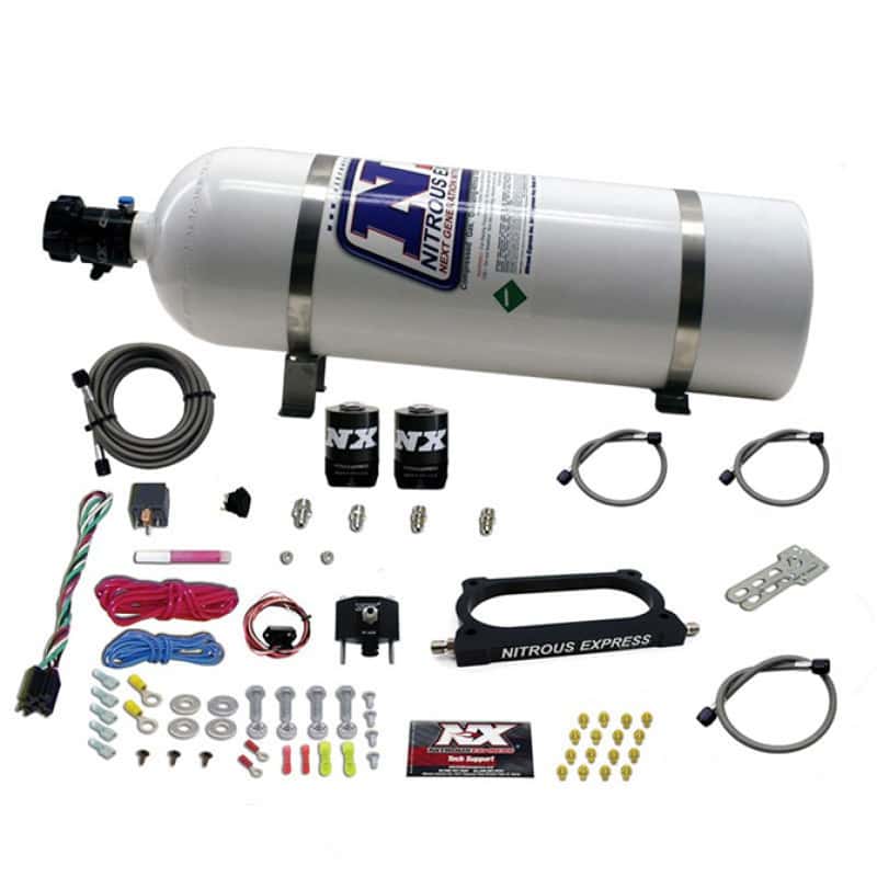 Nitrous Express — Nitrous Express 07-14 Ford Mustang GT500 Nitrous Plate Kit (50-250HP) w/15lb Bottle
Injection System Kit
N2OSys - view 3