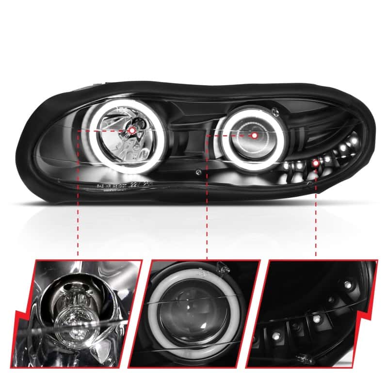 ANZO — ANZO 1998-2002 Chevrolet Camaro Projector Headlights w/ Halo Black
Head Light Set
HdLtSet - view 4
