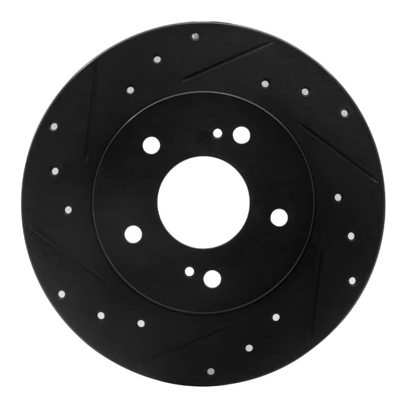 R1 Concepts — R1 94-04 Infiniti I30 Rear Left Drilled & Slotted Black Brake Rotor
R1 Brake Rotor Drill - view 1