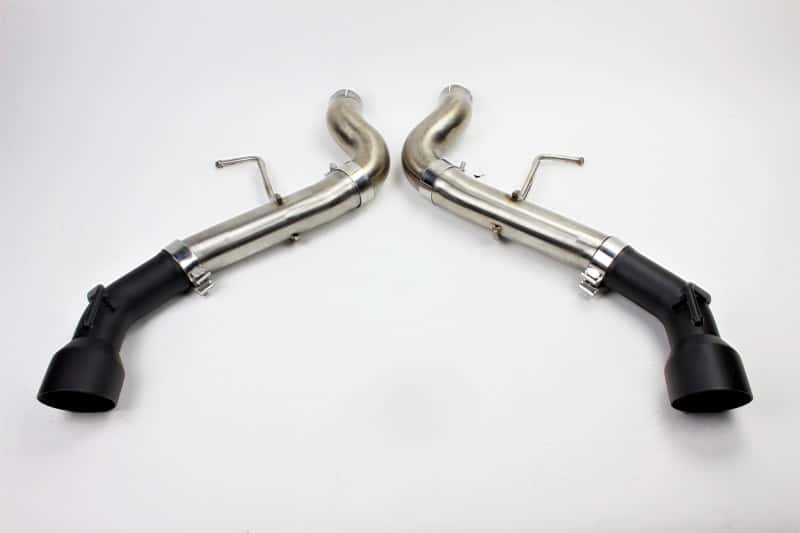 Mishimoto — Mishimoto 2016+ Chevrolet Camaro SS Dual-Tip Race Axle-Back Exhaust w/ Black Tips - view 1