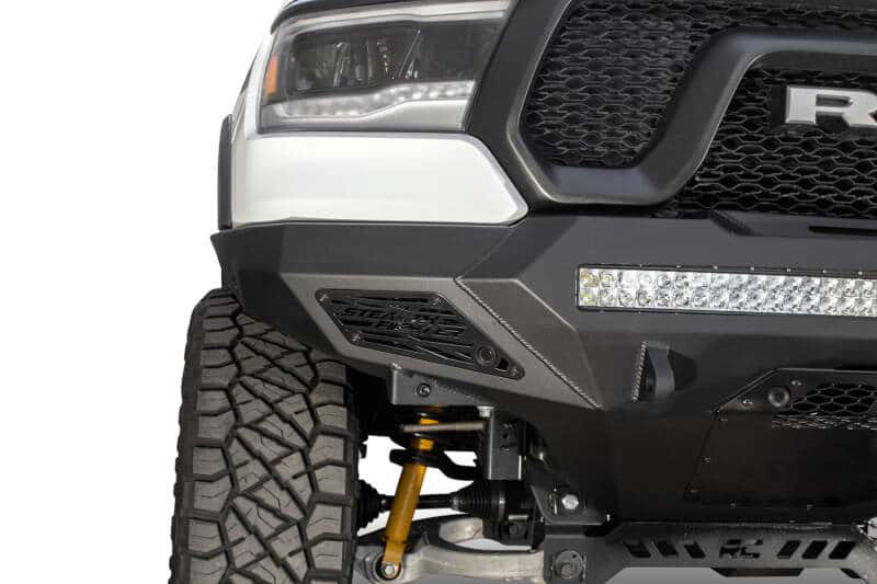 Addictive Desert Designs — Addictive Desert Designs 2019 Ram Rebel 1500 Stealth Fighter Fr Bumper w/Winch&Parking Sensor Mounts
Bumper- Front
Bumpers - view 12