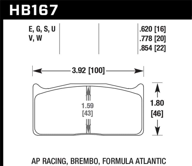 Hawk Performance — Hawk AP Racing  DTC-60 Race Brake Pads
Disc Brake Pad - view 3