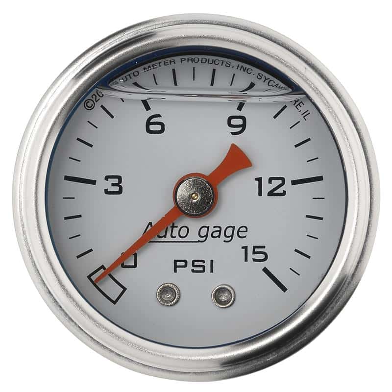 AutoMeter — Autometer AutoGage 1.5in Liquid Filled Mechanical 0-15 PSI Fuel Pressure Gauge - White
Ga Press 15psi Wht - view 2