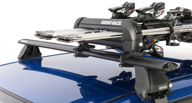 Rhino-Rack — Rhino-Rack Universal Ski/Snowboard Carrier - Fits 3 Pairs of Skis or 2 Snowboards - Black - view 6