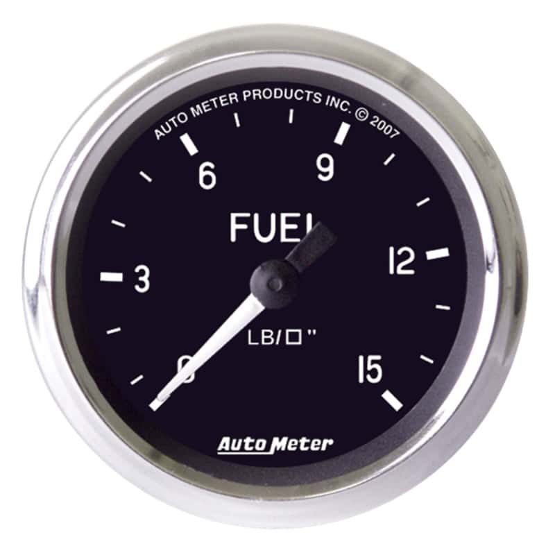 AutoMeter — Autometer Cobra 2 inch 0-15 PSI w/ ISO Fuel Pressure Gauge
2" FUELP W/ISO COBRA - view 1