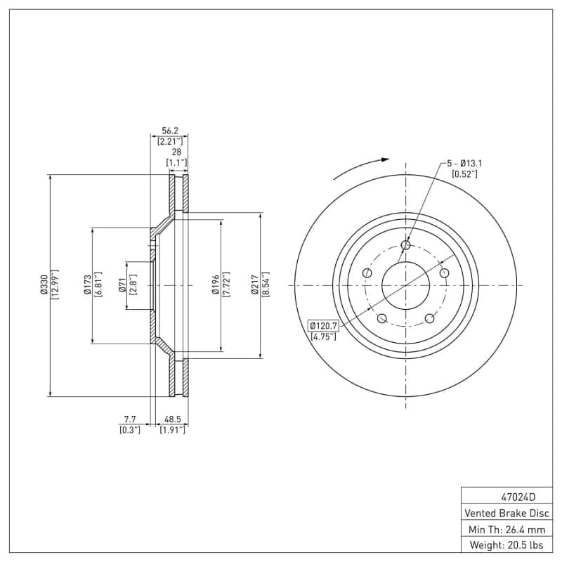 DFC — DFC 88-96 Chevrolet Corvette Right Front GeoSPEC Coated Rotor
DFC Brake Rotor - view 6
