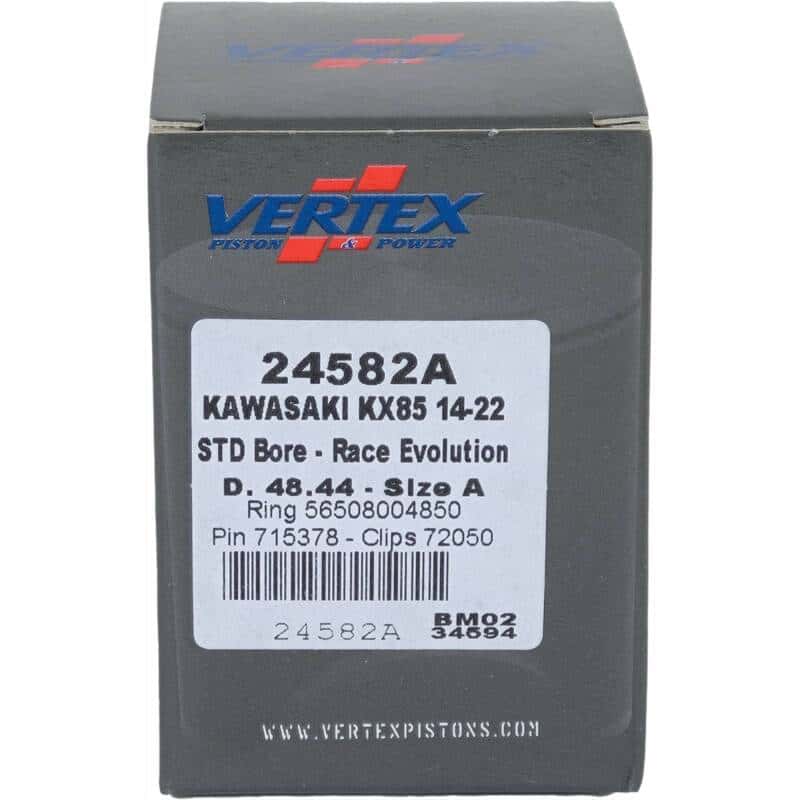 Vertex Pistons — Vertex Piston 14-24 Kawasaki KX 85 85cc Cast Race Evolution Piston Kit - view 4