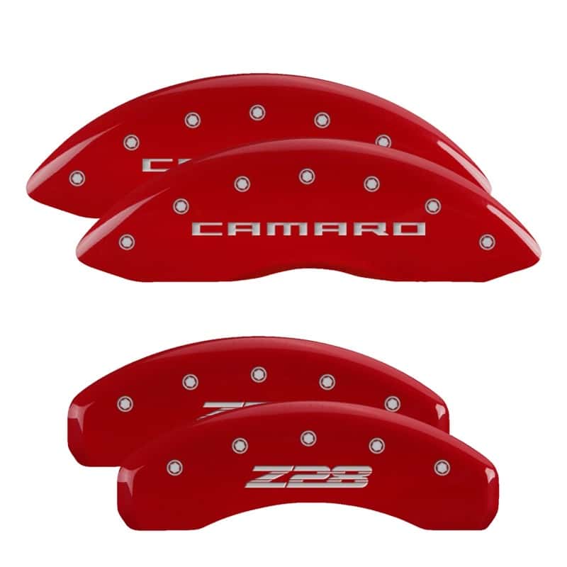 MGP — MGP 4 Caliper Covers Engraved Front Gen 5/Camaro Engraved Rear Gen 5/Z28 Red finish silver ch
Caliper Covers - view 1