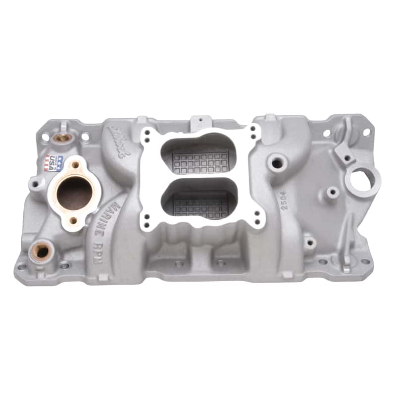 Edelbrock — Edelbrock Manifold SBC 23-Degree Marine RPM 1955-1986 w/ Brass
MANIFOLD - view 2