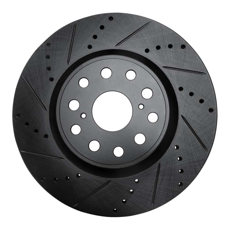 R1 Concepts — R1 07-23 Lexus LS460 Front Left Drilled & Slotted Black Brake Rotor
R1 Brake Rotor Drill - view 1