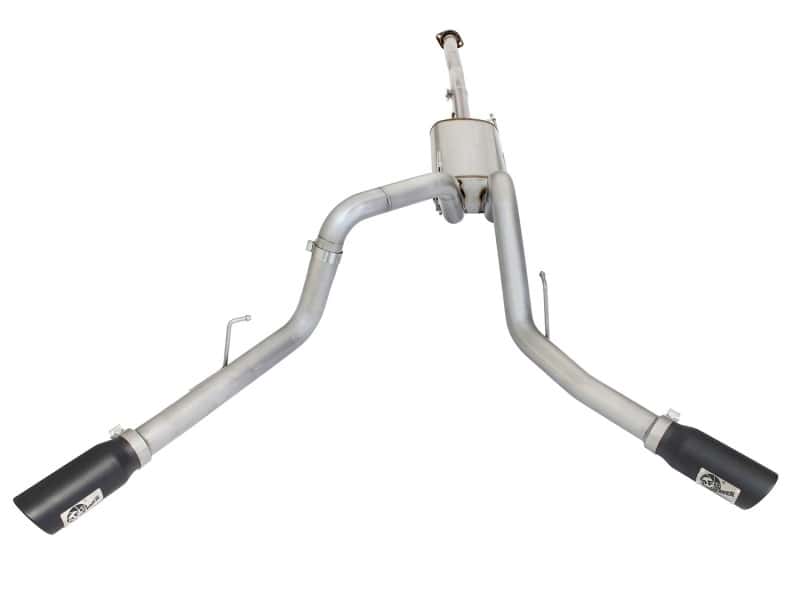 aFe — aFe MACHForce XP Exhaust 3in SS Dual Side Exit CB w/ Black Tips 15 Ford F150 Ecoboost V6-2.7L/3.5L
Cat-Back Exhaust - view 2