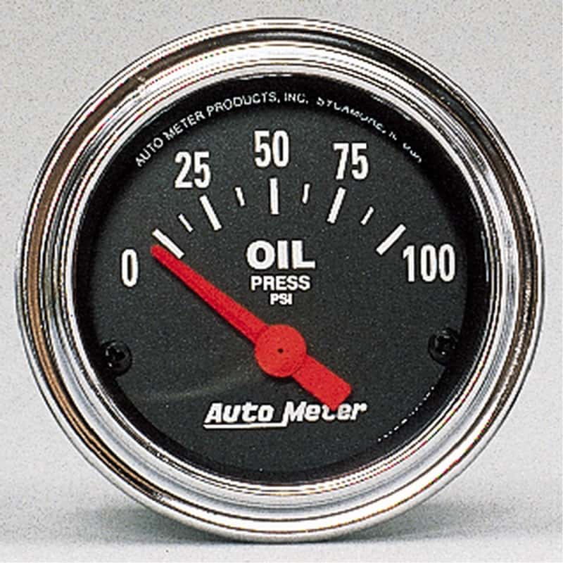 AutoMeter — Autometer Traditional Chrome 52mm 0-100 PSI Short Sweep Electrical Oil Pressure Gauge
2" OIL PRESS, 0-100 - view 2