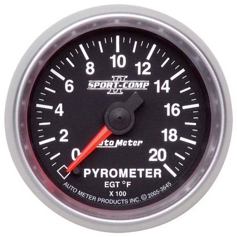 AutoMeter — Autometer Sport-Comp II Full Sweep Electronic 52mm 0-2000 degree F Pyrometer Gauge
2-1/16in PYROMETER - view 1