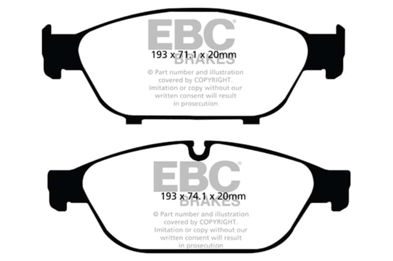 EBC — EBC 12+ Audi A6 Quattro 3.0 Supercharged Greenstuff Front Brake Pads
Disc Brake Pad - view 1