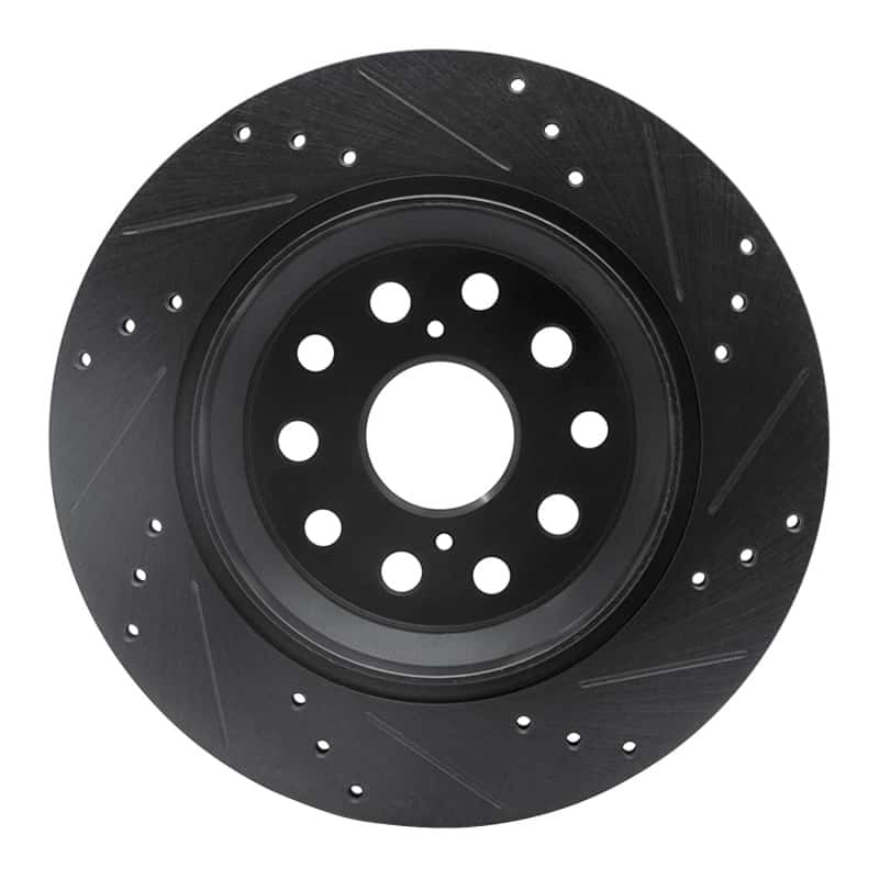 R1 Concepts — R1 07-17 Lexus LS460 Rear Left Drilled & Slotted Black Brake Rotor
R1 Brake Rotor Drill - view 5