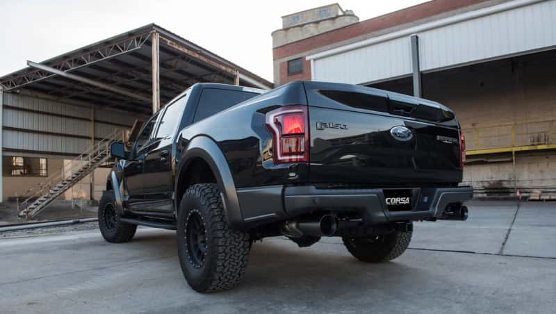 CORSA Performance — Corsa 2017-2020 Ford F-150 Raptor 3.5L Sport Cat-Back Dual Rear Exit w/ 5in Gunmetal Tip
Exhaust - view 2