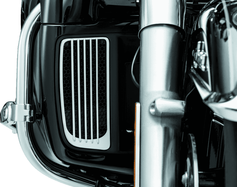 Kuryakyn — Kuryakyn Radiator Grills For Twin Cooled Models Chrome & Black (Pair) - view 2