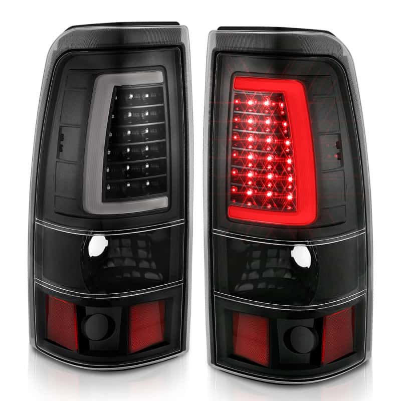 ANZO — ANZO 1999-2002 Chevy Silverado 1500 LED Taillights Plank Style Black w/Clear Lens - view 7