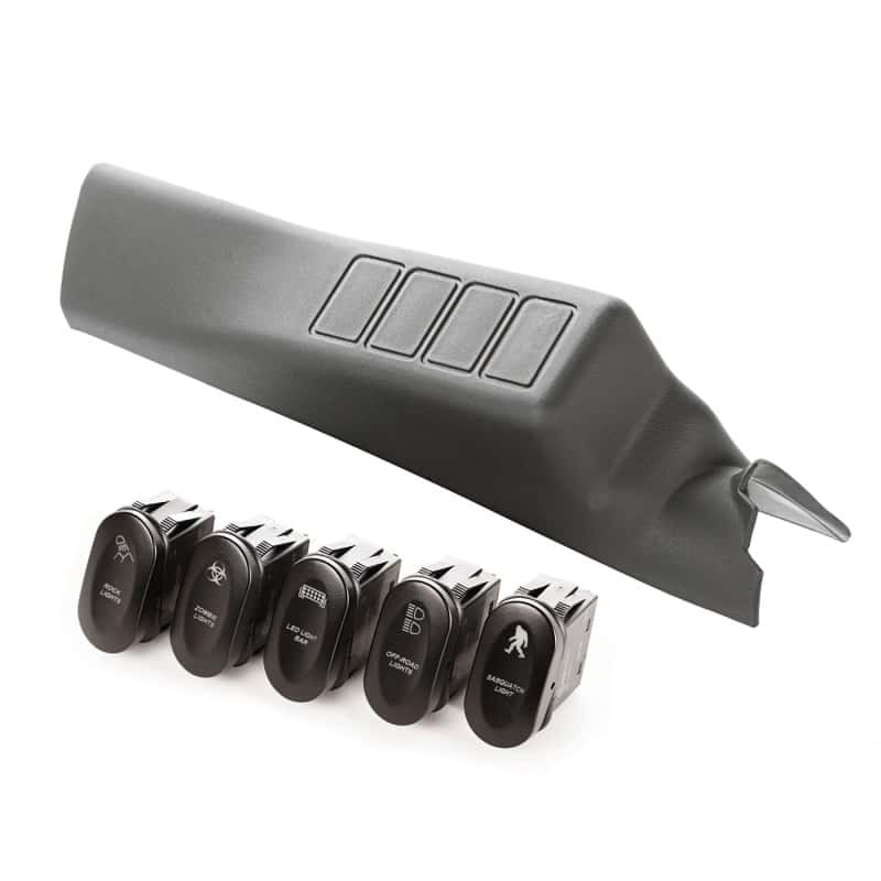Rugged Ridge — Rugged Ridge Etched A-Pillar 4 Switch Pod Kit LHD 11-18 JK
RkrSwitchandCoverSet
OFFROAD_INTERIOR - view 1