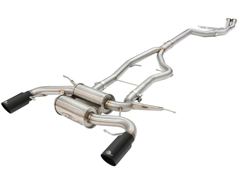 aFe — aFe MACHForce XP SS-304 Black Tip 3.0in-2.5in Dia Cat Back Exhaust 11-13 BMW 335i (E90/E92) 3.0L
Cat-Back Exhaust - view 1