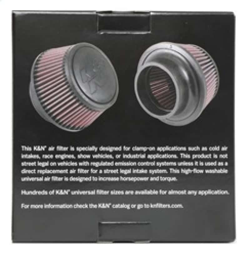 K&N Engineering — K&N Universal Round Clamp-On Air Filter 3in Flange ID x 6in Base OD x 4.625in Top OD x 3in Height
Universal Clamp-On A
Clamp-on Air Filter - view 8