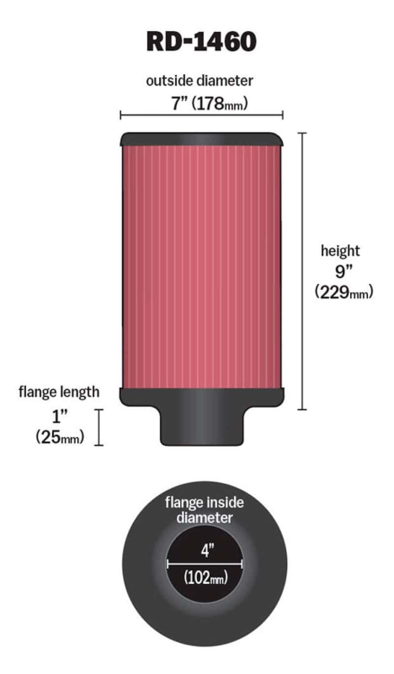 K&N Engineering — K&N Universal Air Filter 4in Flange ID 7in OD 9in Height
Universal Clamp-On A
Clamp-on Air Filter - view 7