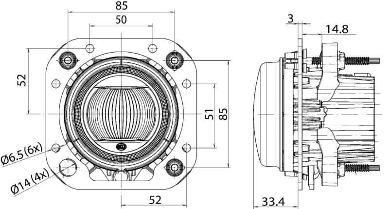 Hella — Hella 90mm L4060 LED High Beam / Driving Lamp Module
Headlight - view 5