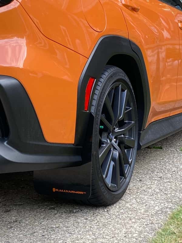 Rally Armor — Rally Armor 22-26 Subaru WRX Black UR Mud Flap w/Orange Logo
Mud Flap - view 4
