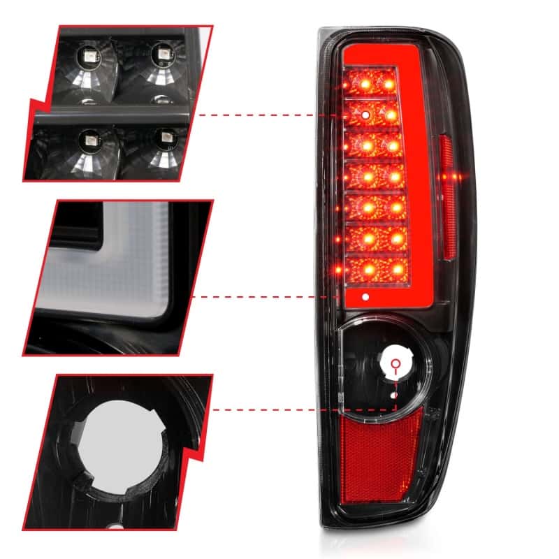 ANZO — ANZO 2004-2012 Chevrolet Colorado/ GMC Canyon LED Tail Lights w/ Light Bar Black Housing
Tail Light Set - view 4