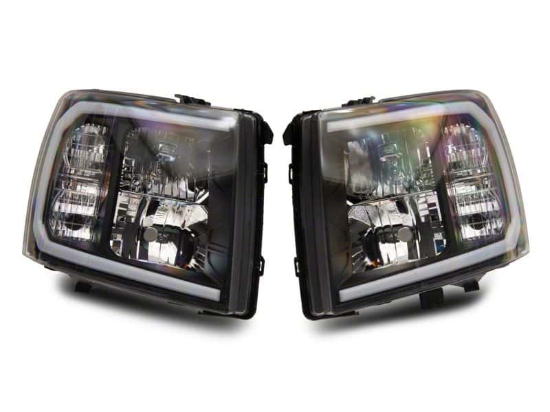 Raxiom — Raxiom 07-13 Chevrolet Silverado 1500 Axial Series Headlights w/ LED Bar- Blk Housing (Clear Lens)
Headlights - view 2