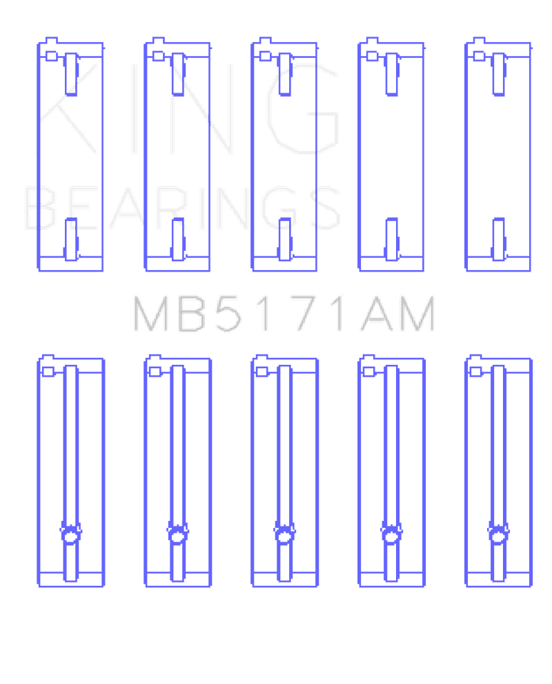 King Engine Bearings — King Engine Bearings Mazda FS-DE L4/FP L4/FS L4  DOHC 16 Valve  (Size +1.0) Main Bearing Set
Engine Bearing - view 2