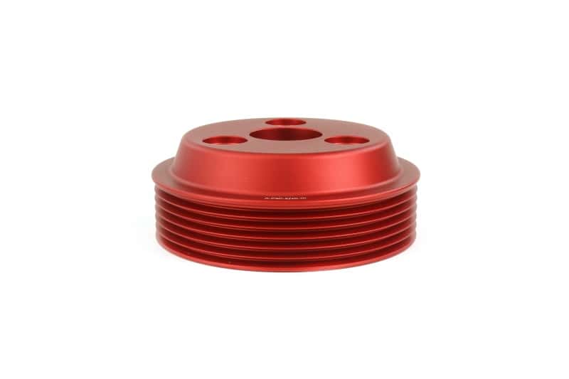 Perrin Performance — PERRIN 22-25 Subaru WRX / 21-25 Crosstrek / 20-25 LGT/OBXT/FXT Lightweight Water Pump Pulley - Red - view 2