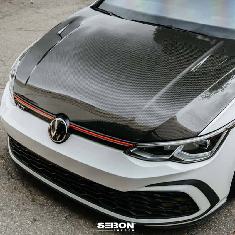 Seibon — Seibon 22-23 Volkswagen Golf GTI/R  TM-Style Carbon Fiber Hood - view 9