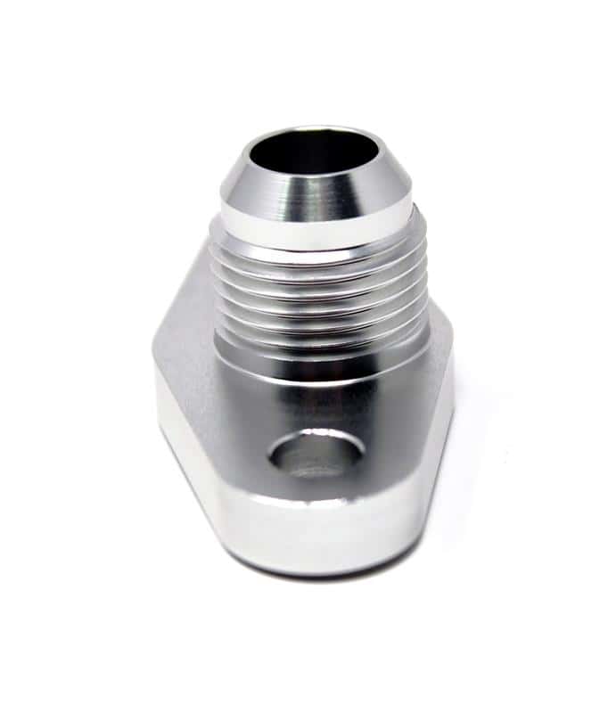 Torque Solution — Torque Solution Billet Offset Oil Drain Flange w/ Integrated -10AN Flange: T3/T4 & PTE/Borg Turbo - view 3