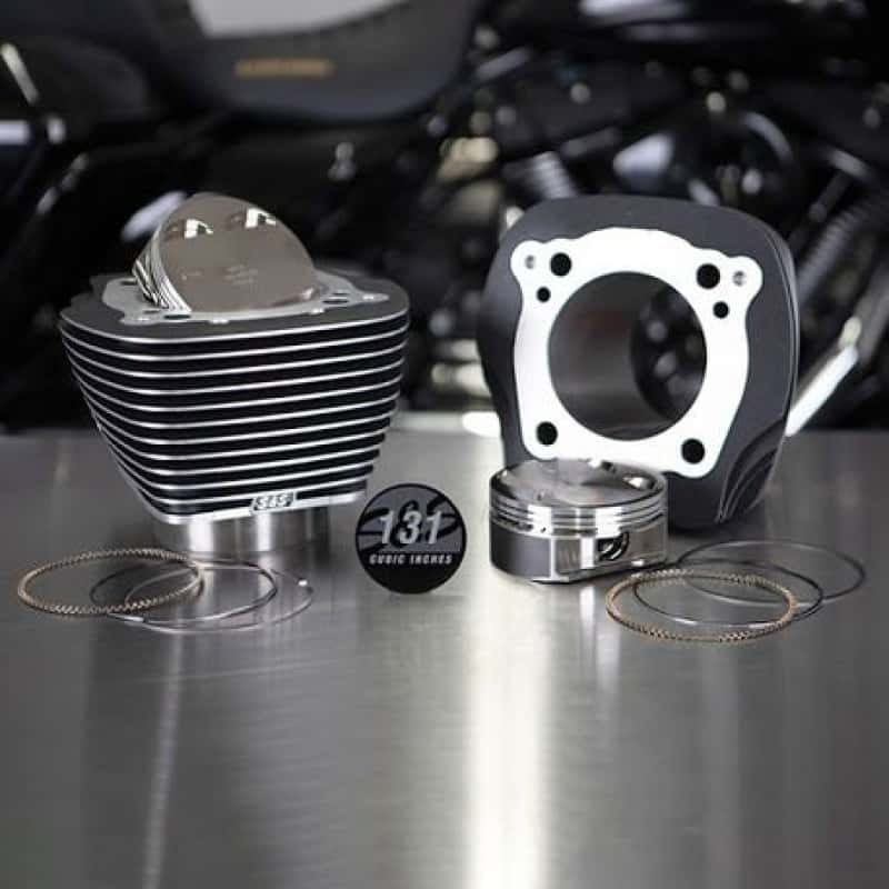 S&S Cycle — S&S Cycle 2017+ M8 Models 4.250in Bore 4-5/8in Stroke Cylinder Kit - Wrinkle Black w/ Highlight - view 1