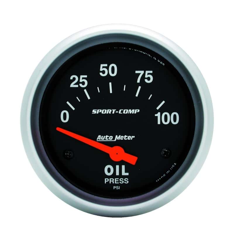 AutoMeter — Autometer Sport-Comp 66.7mm 0-100 PSI Short Sweep Electronic Oil Pressure Gauge
2-5/8" OIL PRESS, 0- - view 2