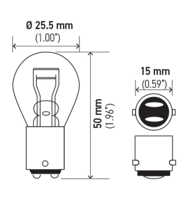 Hella — Hella BULB 1176A 12V 16/8W BA15d S8 - Min Qty 10 (211656701)
1176A Incan Bulb - view 5
