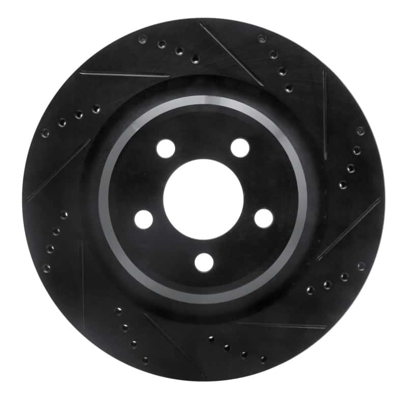 R1 Concepts — R1 05-23 Chrysler 300 Rear Right Drilled & Slotted Black Brake Rotor
R1 Brake Rotor Drill - view 1