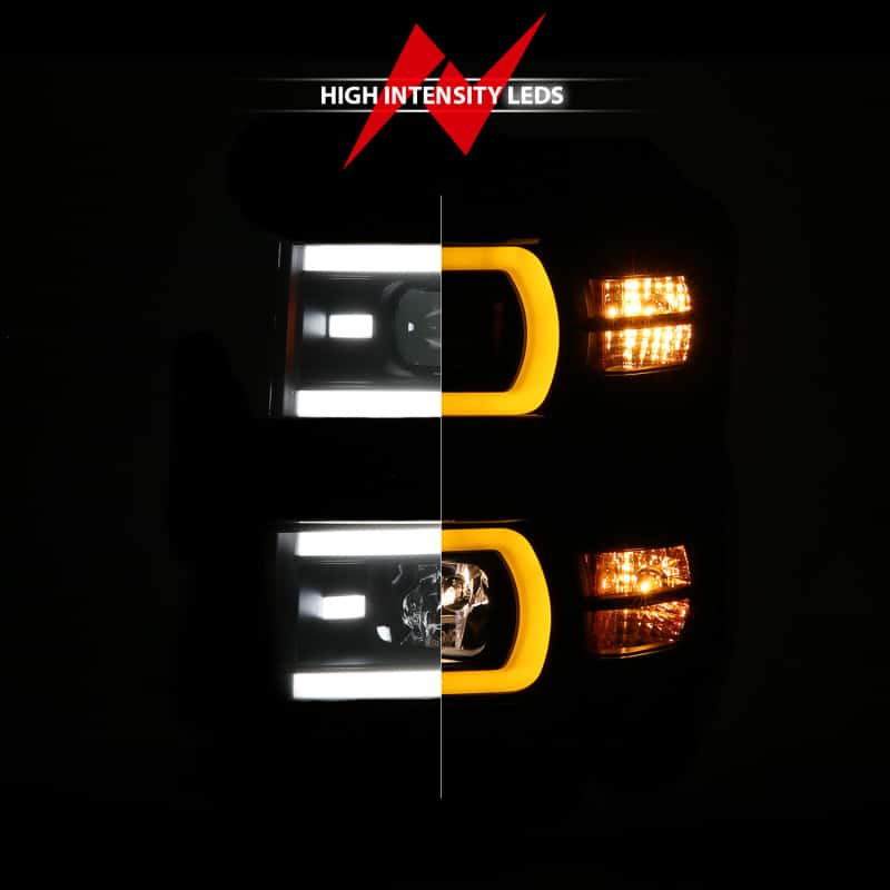 ANZO — ANZO 14-15 Chevy Silverado 1500 Black Dual Switchback+Sequential LED Tube Sq. Projector Headlights
Head Light Set
HdLtSet - view 7